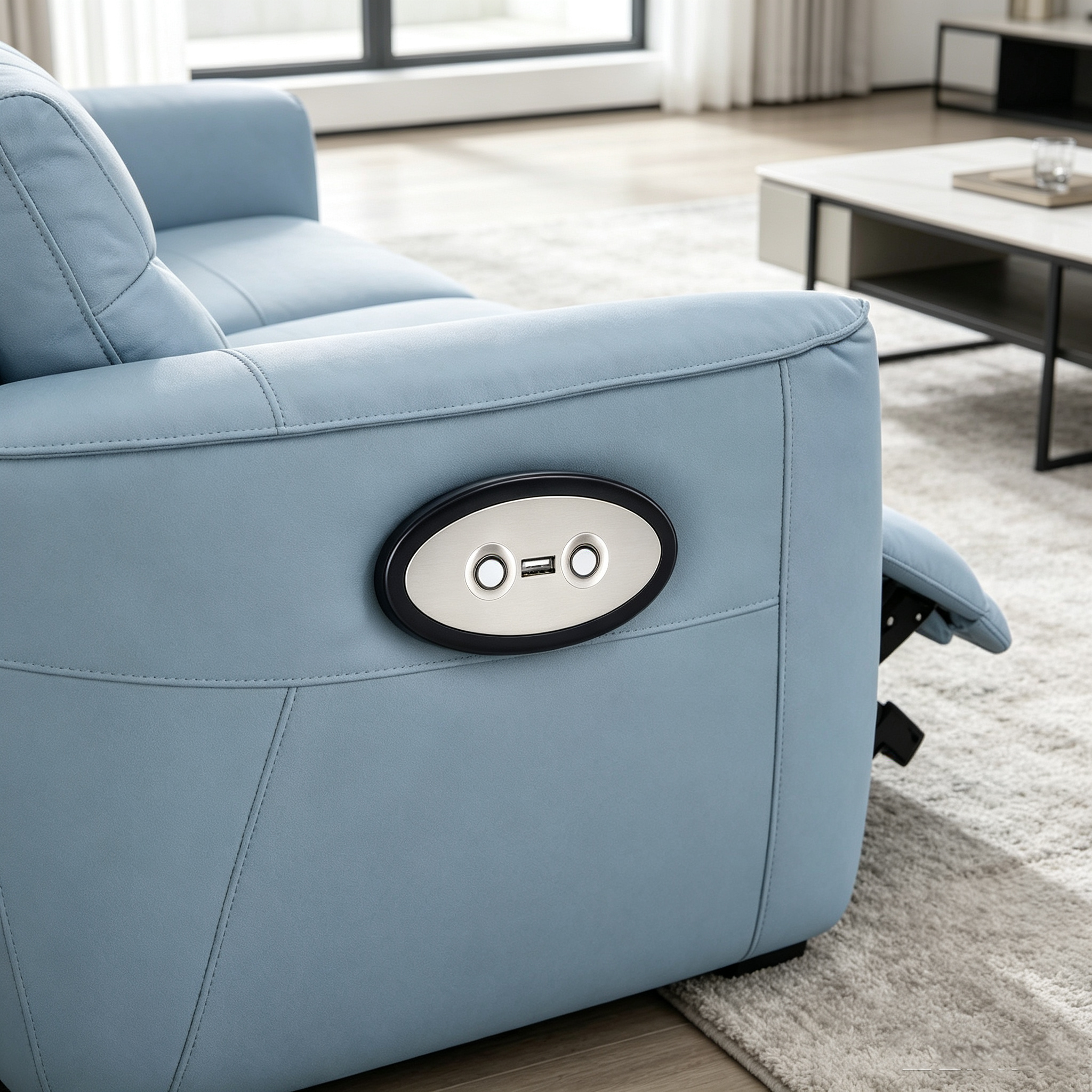 Egg‑shaped Recessed Sofa Control Button With USB Charging Port SMSK3702SFU