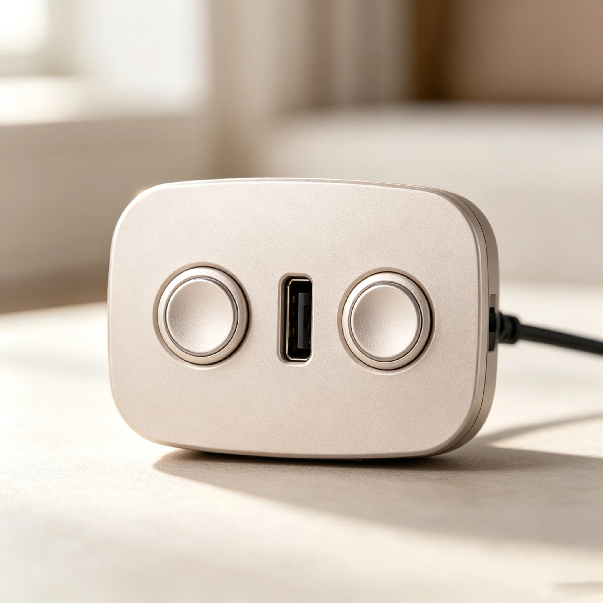 Square Recessed Rechargeable Controller with Round Buttons