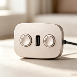 Square Recessed Rechargeable Controller with Round Buttons